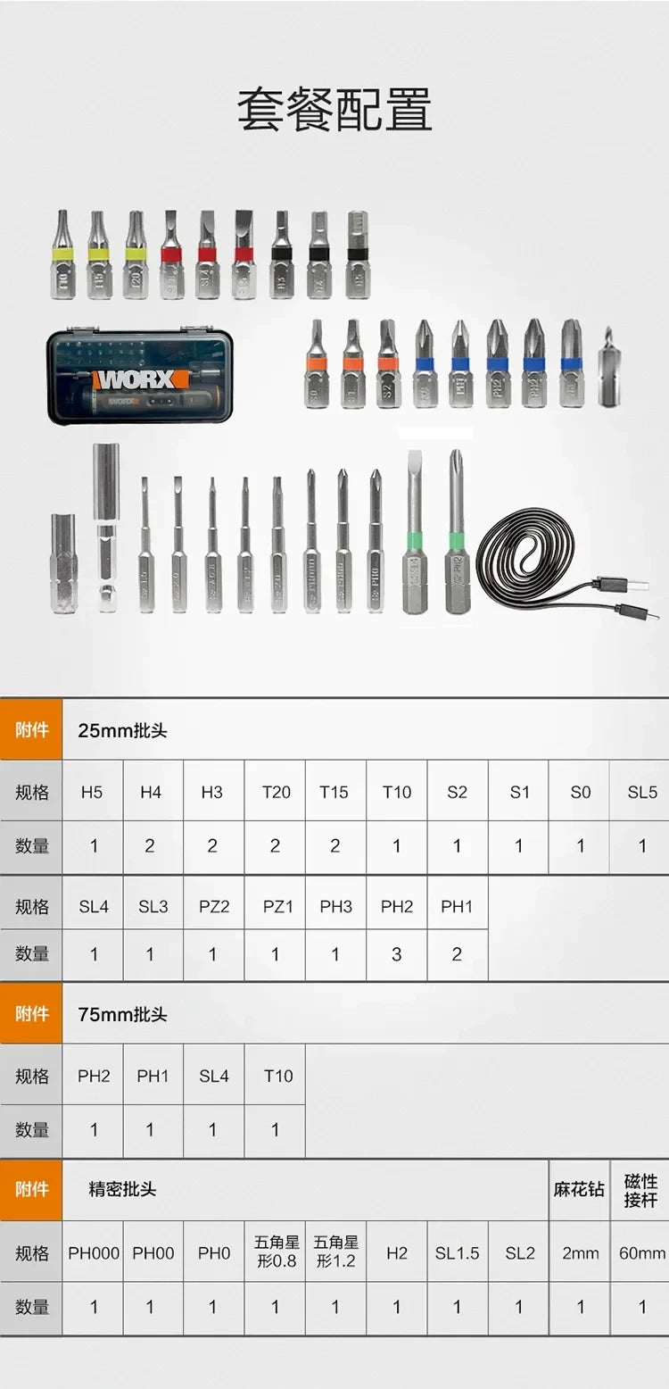 WORX WX242 4V Electrical Screwdriver Set - ST LAND MANAGEMENT LLC
