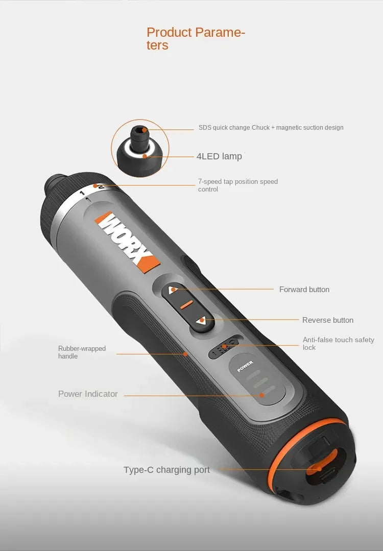 WORX WX242 4V Electrical Screwdriver Set - ST LAND MANAGEMENT LLC