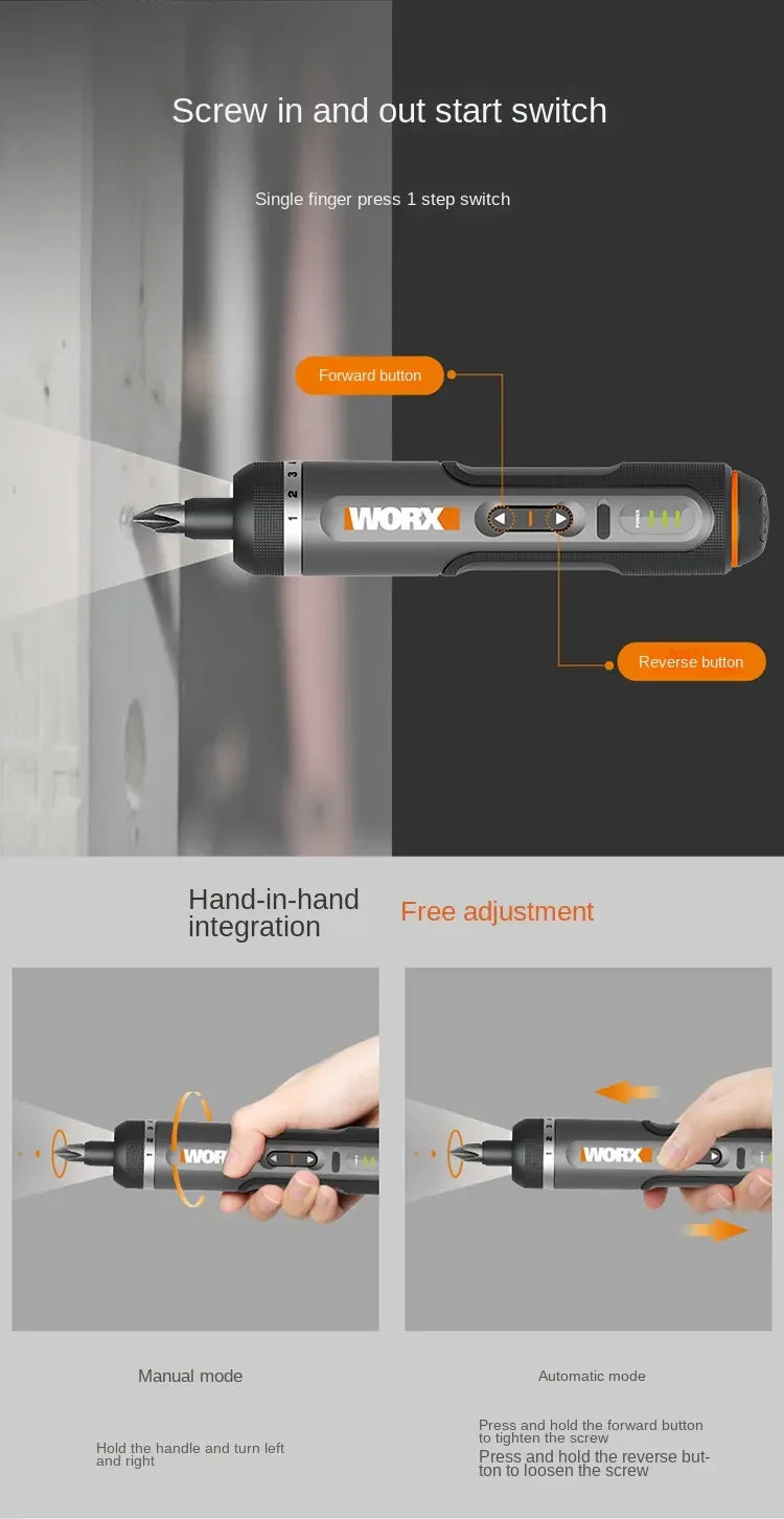 WORX WX242 4V Electrical Screwdriver Set - ST LAND MANAGEMENT LLC